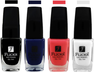 

Flickr EXTRA SHINE and SPEED DRY Nail Polish Black,Blue,Baby Pink,White(Pack of 4)