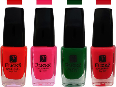 

Flickr EXTRA SHINE and SPEED DRY Nail Polish Red,Bright Pink,Green,Sweet Pink(Pack of 4)