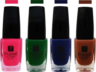 

Flickr EXTRA SHINE and SPEED DRY Nail Polish Bright Pink,Green,Blue,Brown(Pack of 4)