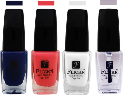 

Flickr EXTRA SHINE and SPEED DRY Nail Polish Blue,Baby Pink,White,Top Coat(Pack of 4)