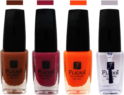

Flickr EXTRA SHINE and SPEED DRY Nail Polish Brown,Purple,Orange,Top Coat(Pack of 4)