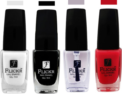 

Flickr EXTRA SHINE and SPEED DRY Nail Polish White,Black,Top Coat,Sweet Pink(Pack of 4)