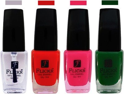

Flickr EXTRA SHINE and SPEED DRY Nail Polish Top Coat,Red,Bright Pink,Green(Pack of 4)