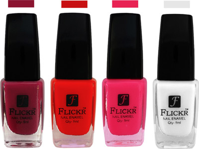 

Flickr EXTRA SHINE and SPEED DRY Nail Polish Purple,Red,Bright Pink,White(Pack of 4)