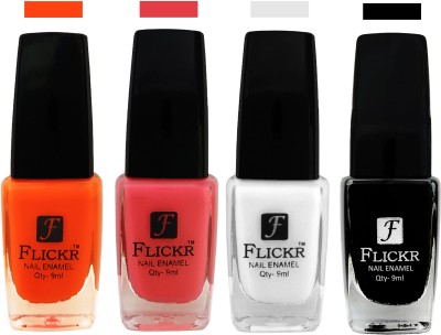 

Flickr EXTRA SHINE and SPEED DRY Nail Polish White,Baby Pink,White,Black(Pack of 4)