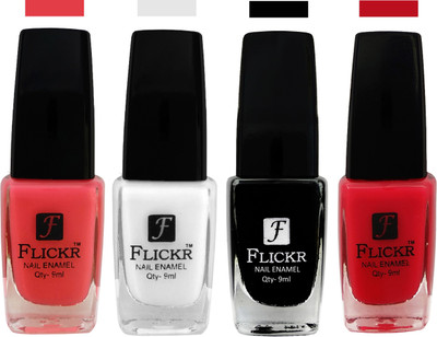 

Flickr EXTRA SHINE and SPEED DRY Nail Polish Baby Pink,White,Black,Sweet Pink(Pack of 4)