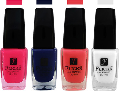 

Flickr EXTRA SHINE and SPEED DRY Nail Polish Bright Pink,Blue,Baby Pink,White(Pack of 4)