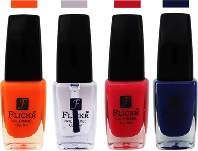 

Flickr EXTRA SHINE and SPEED DRY Nail Polish White,Top Coat,Sweet Pink,Blue(Pack of 4)