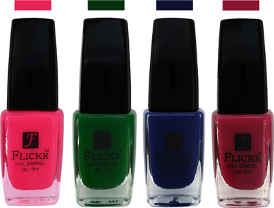 

Flickr EXTRA SHINE and SPEED DRY Nail Polish Bright Pink,Green,Blue,Purple(Pack of 4)