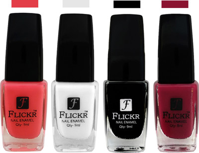 

Flickr EXTRA SHINE and SPEED DRY Nail Polish Baby Pink,White,Black,Purple(Pack of 4)