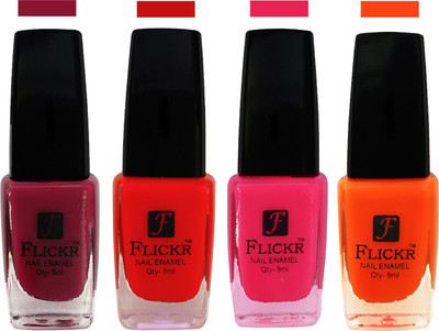 

Flickr EXTRA SHINE and SPEED DRY Nail Polish Purple,Red,Bright Pink,Orange(Pack of 4)