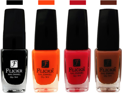 

Flickr EXTRA SHINE and SPEED DRY Nail Polish Black,Orange,Brown,Purple(Pack of 4)
