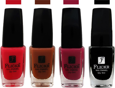 

Flickr EXTRA SHINE and SPEED DRY Nail Polish Sweet Pink,Brown,Purple,Black(Pack of 4)