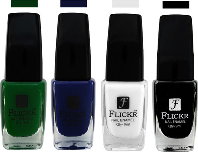 

Flickr EXTRA SHINE and SPEED DRY Nail Polish Green,Blue,White,Black(Pack of 4)