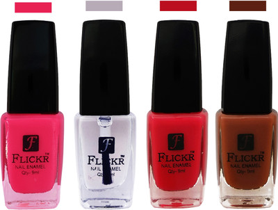 

Flickr EXTRA SHINE and SPEED DRY Nail Polish Bright Pink,Top Coat,Sweet Pink,Brown(Pack of 4)