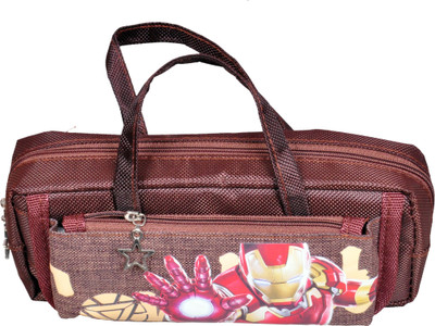 

GUBBAREY Ironman Ironman Art Canvas Pencil Box(Set of 1, Maroon)