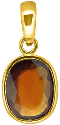 TEJVIJ AND SONS 5.25 Ratti Hessonite Garnet Gomed Pendent Ashthadhatu with Gold Plated For Men & Women… Gold-plated Garnet Metal Pendant