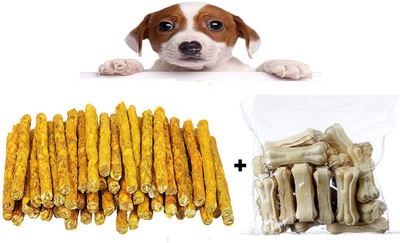 

Foodie Puppies Pressed Dog Bone 8 inches - 1 Kg and Chicken Sticks - 1Kg Chicken Dog Chew(2 kg, Pack of 2)