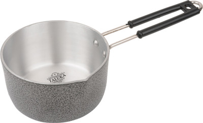 

Taluka (13.5" x 5.5" x 3.5" inches approx) Stainless Steel Saucepan Black Coated Sauce Pan 16 cm diameter(Aluminium), Black;steel