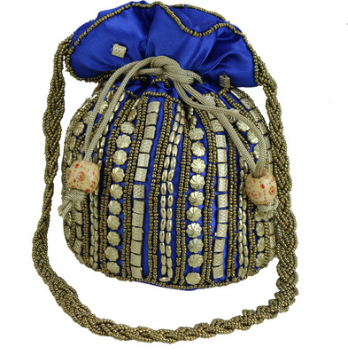 

Howdy Embroidery Potli(Blue)