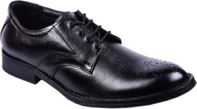 

somugi Genuine Leather Black Formal Derby shoes Lace Up For Men(Black
