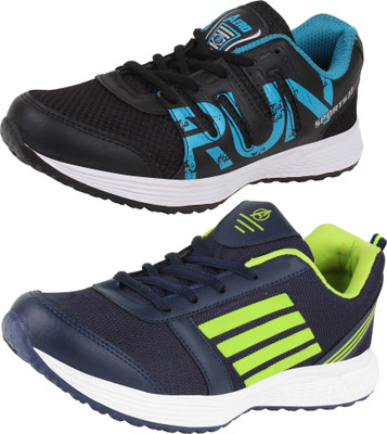 

Aero 02 Pair combo AMG Performance Running Shoes For Men(Navy, Green, Black, Blue, Navy::pgreen::black::cyan