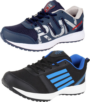 

Aero 02 Pair combo AMG Performance Running Shoes For Men(Black, Blue, Navy, Grey, Black::rblue::navy::lgrey