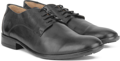 Buy Woods Genuine Leather by Woodland Lace Up Shoes For Men Black