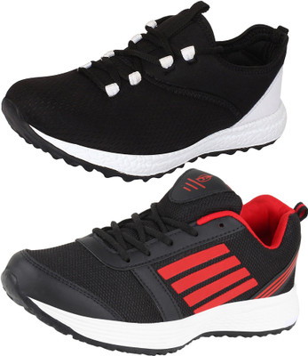 

Aero 02 Pair combo AMG Performance Running Shoes For Men(Black, Red, Black, White