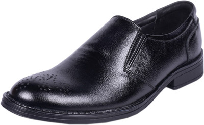 

somugi Genuine Leather Black Formal Slip on shoes Slip On For Men(Black