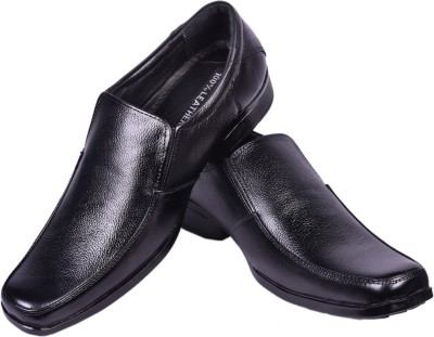 somugi Genuine Leather Black Formal Slip on shoes Slip On For Men(Black)
