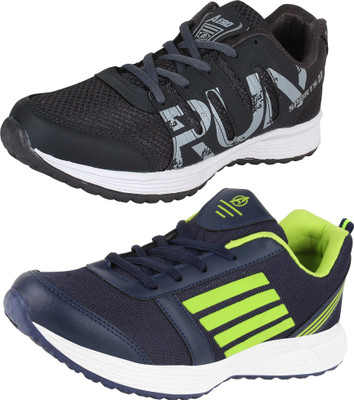 

Aero 02 Pair combo AMG Performance Running Shoes For Men(Navy, Green, Grey, Silver, Navy::pgreen::dgrey::silver