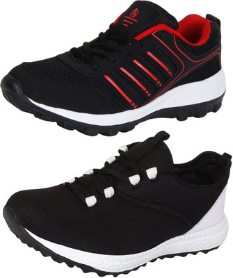 

Aero 02 Pair Combo AMG Performance Running Shoes For Men(Black, White, Black, Red