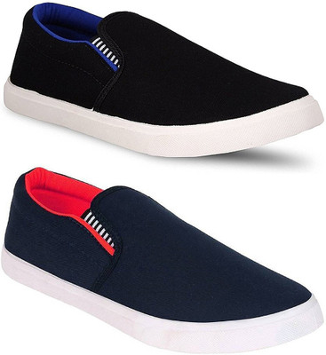 

Long Walk Casual Shoes Pack of 2 Slip On Sneakers For Men(Blue, Black, Blue::red