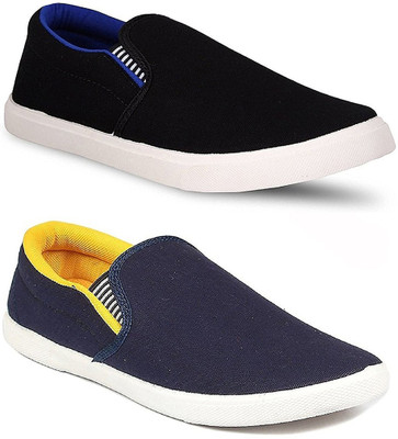 Long Walk Casual Shoes Pack of 2 Slip On Sneakers For Men(Blue, Yellow
