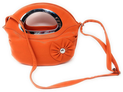 

Oytra Girls Casual Orange PU Sling Bag