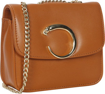 Bagkok Women Casual Tan PU Sling Bag