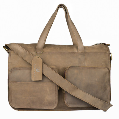 

Tan Luzo Men & Women Formal Brown Genuine Leather Sling Bag