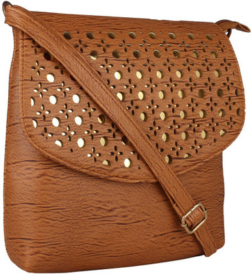 

LI LEANE Women Casual Tan Leatherette Sling Bag