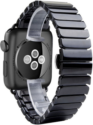 

Memore Replacement 1 Bead Ceramic Band for Apple Watch All Models 38mm, Black Smart Watch Strap(Black)