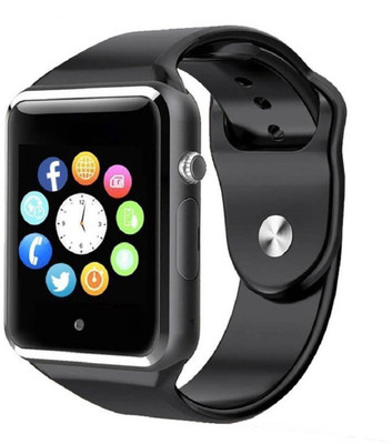 

Via Flowers Llp Smart watch A1 black With Sim & memory card slot Black Smartwatch(Black Strap Regular)