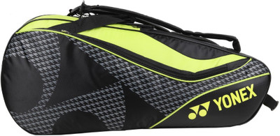 Yonex 9 in 1 BAG - SUNR 8729 TG BT9 SR Badminton Bag(Black, Kit Bag, Black;yellow