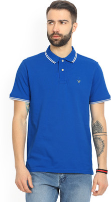 Allen Solly Solid Men Polo Neck Blue T-Shirt