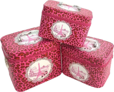

Shopkooky Vanity bag kit for girls utility makeup kids/girls/women for trending stylish designer printed vanity set for keeping jewelry bangles coins collectibles - (Pack of 3) Multipurpose Vanity Bag Vanity Box(Multicolor)