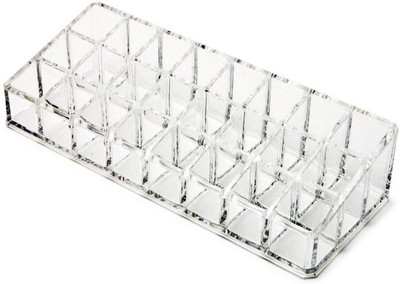 

Insasta 24 Compartment Luxurious Clear Acrylic Makeup Organiser Lipstick Holder Vanity Box(transparent)