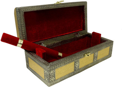 

Craftkriti Rezin golden jewellery and bangles storage box Jewellery Vanity Box(yellow and golden)