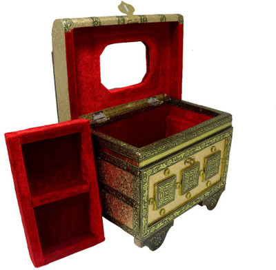 Craftkriti Golden jewellery and bangles box Jewellery Vanity Box(Golden)