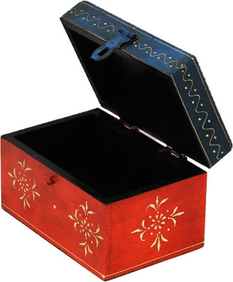 

Craftkriti Small orange embossed wooden box Jewellery Vanity Box(Multicolor)