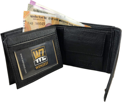 

Wenzest Men Black Artificial Leather Wallet(3 Card Slots), Multi color