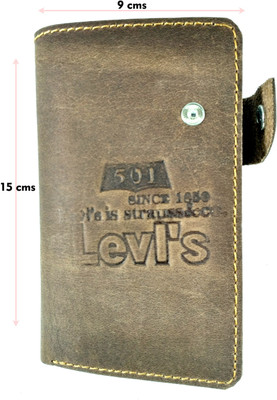 

Levi's Men Tan Genuine Leather Card Holder(10 Card Slots)